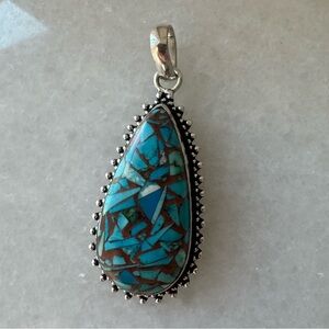 NWOT Sundance Desert Bonfire Pendant, Copper Turquoise, Sterling Silver